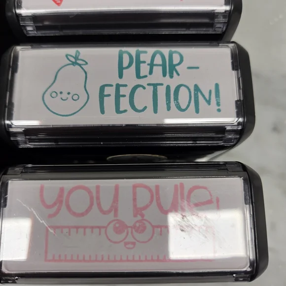 Set of 15 Teacher Rubber Message Homework Stamps Self-Inking School Education - Picture 8 of 16